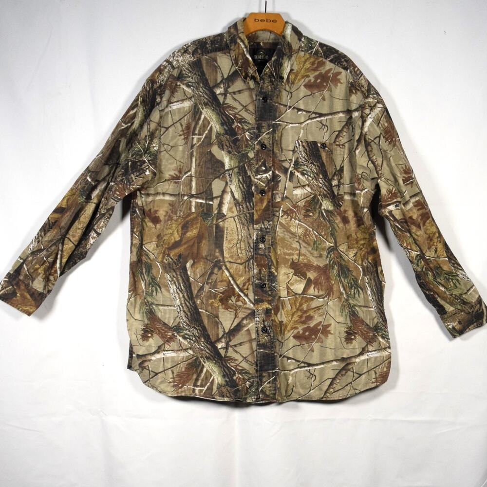 Redhead Camo Button-up Ripstop Mens Hunting Shirt Realtree AP Camouflage Sz XL